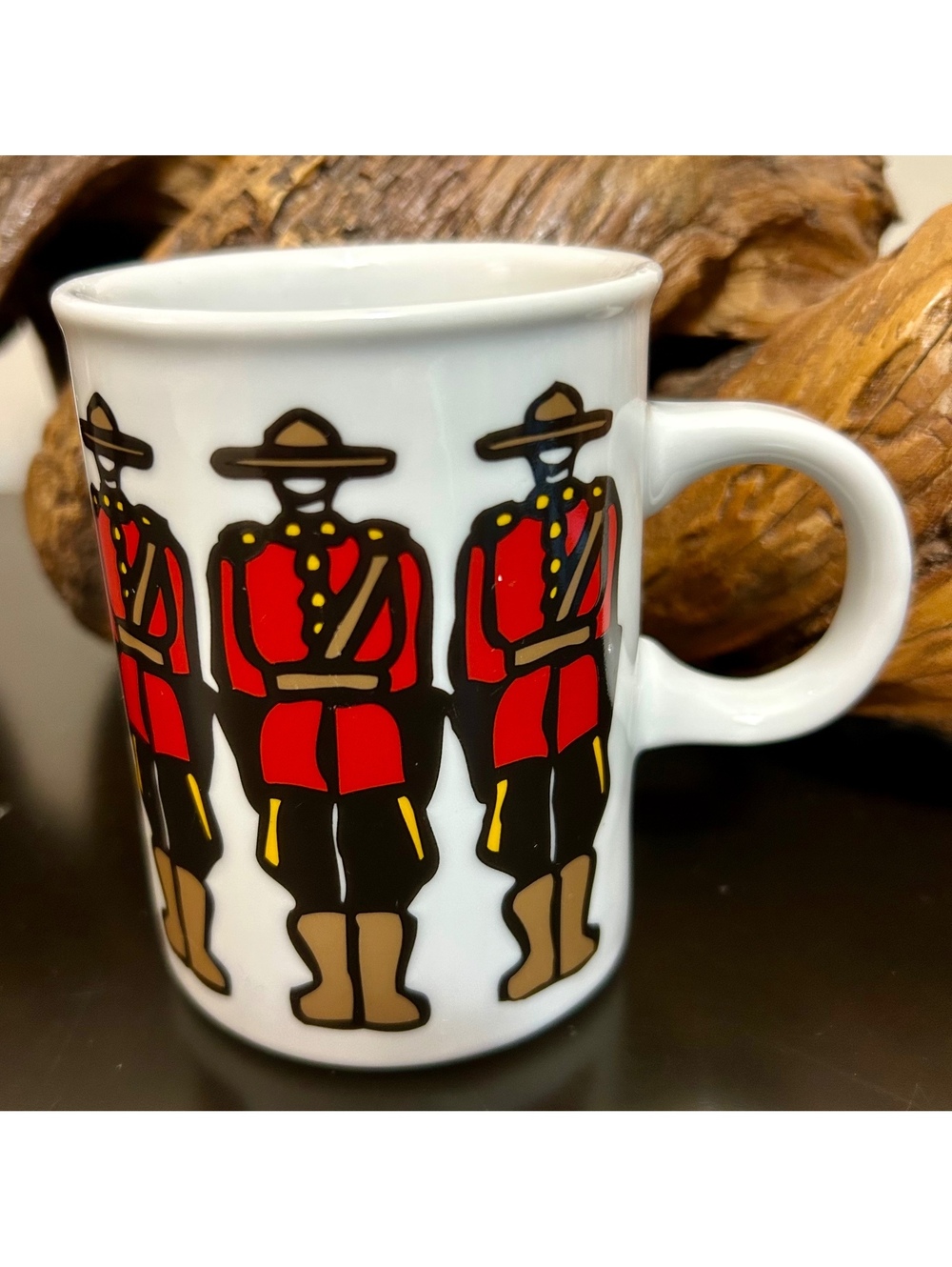 Vintage Marc Tetro Canada RCMP Mounties Mug Danesco Ceramic Canadiana 4in